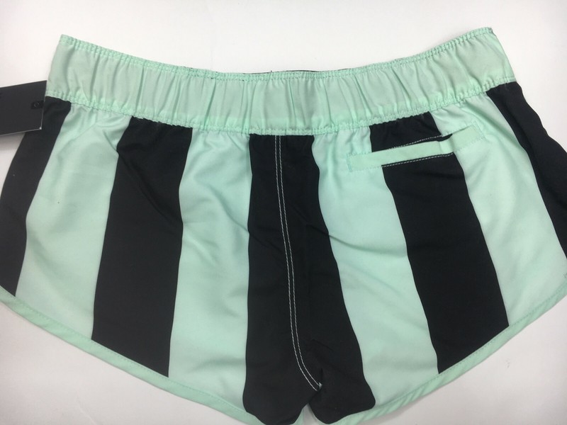 Hurley Board Shorts Rugby Beach Rider Black Green Elasticated Waist Surf Beach