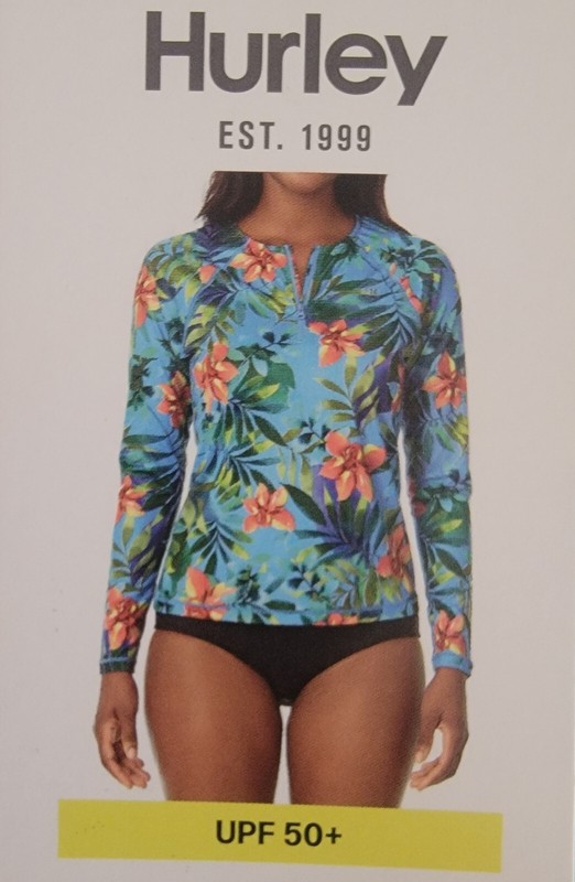 Hurley Ladies' Quarter Zip Rashguard NWT 2024
