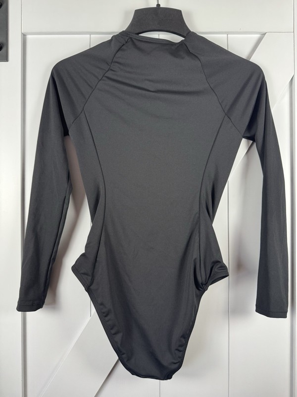 Hurley One Piece Back Zip Swimsuit Rash Guard Women's Medium M Black NWT