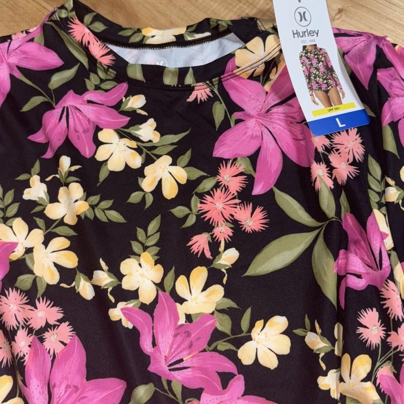 Hurley Women's UPF 50+ Long Sleeve Rashguard Black Large