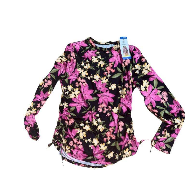 Hurley Women's UPF 50+ Long Sleeve Rashguard Black Large