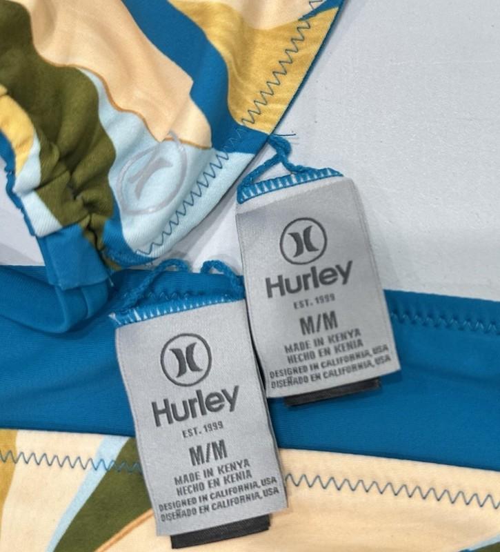 Hurley Women's UPF 50+ Two-Piece Bikini Swimsuit Teal Size M