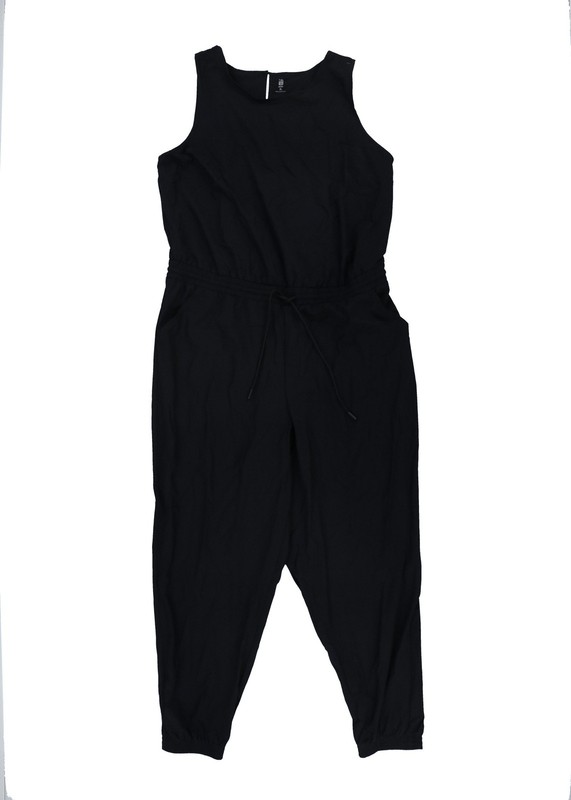 Id Ideology Women's Jumper Romper Drawstring-Waist Black Xl New