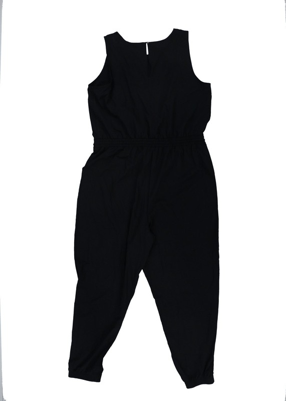 Id Ideology Women's Jumper Romper Drawstring-Waist Black Xl New
