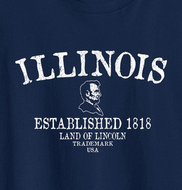 Illinois Land Of Lincoln Gym Historical IL Adult Short Sleeve Crewneck Tee
