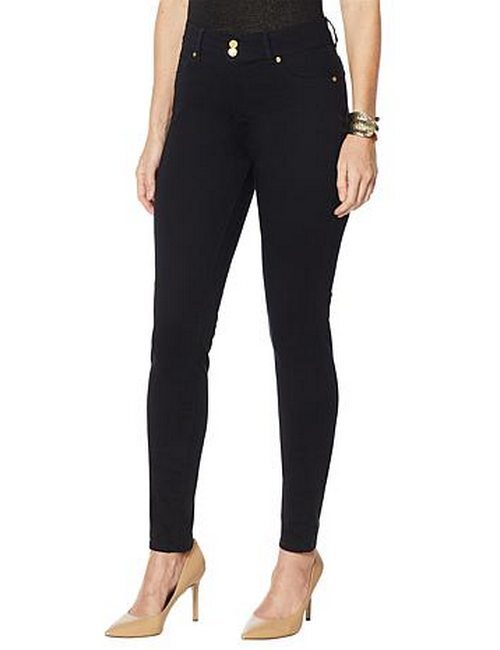 IMAN Global Chic Black 360 Slim Skinny Jean Average New