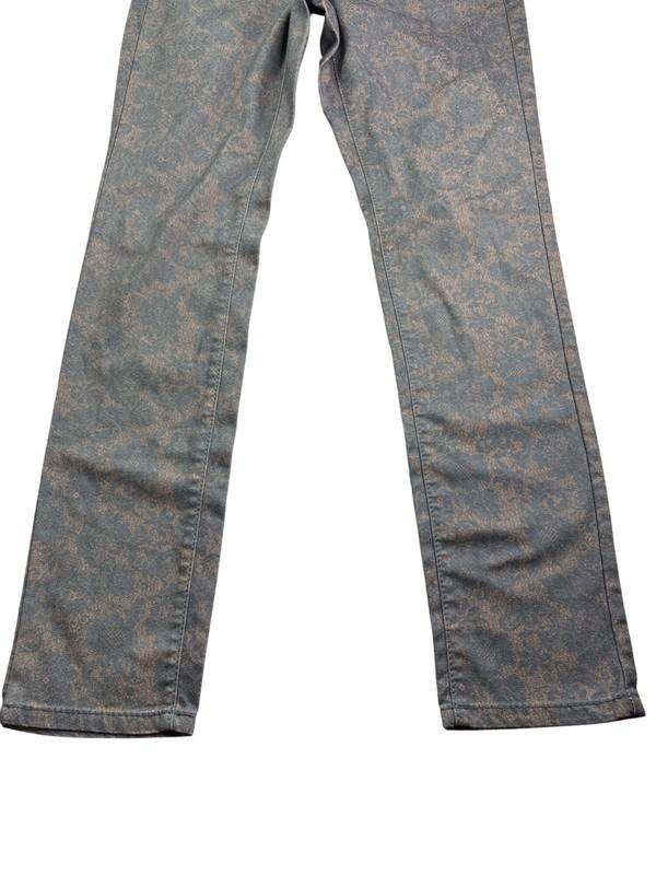 INC Denim International Concepts Womens Skinny Jeans Size 8 Lace Print Grey Tan