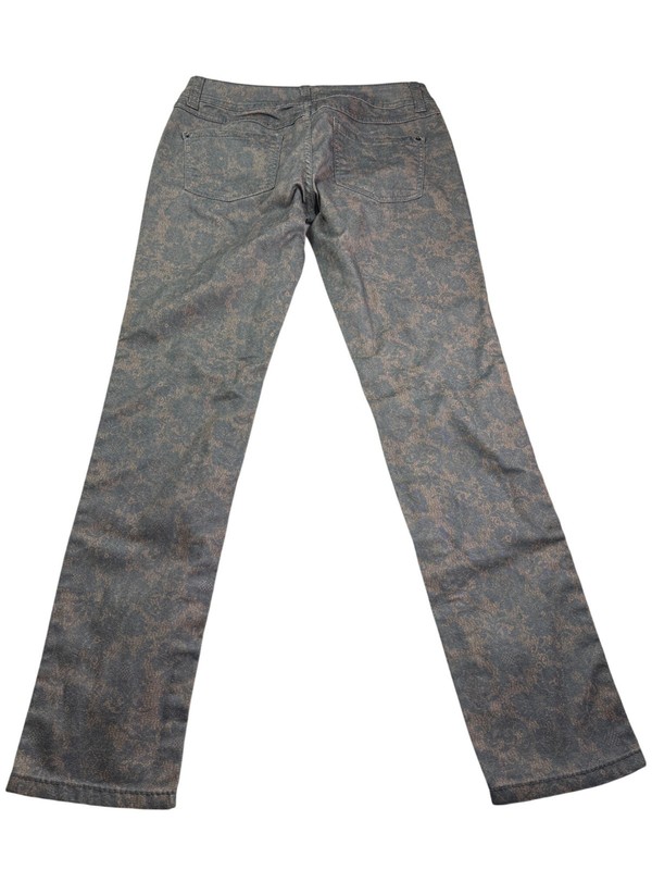 INC Denim International Concepts Womens Skinny Jeans Size 8 Lace Print Grey Tan