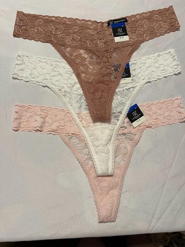 INC international concepts 3 Pair Lace Thongs in Pink/Rose/White Size XL $24