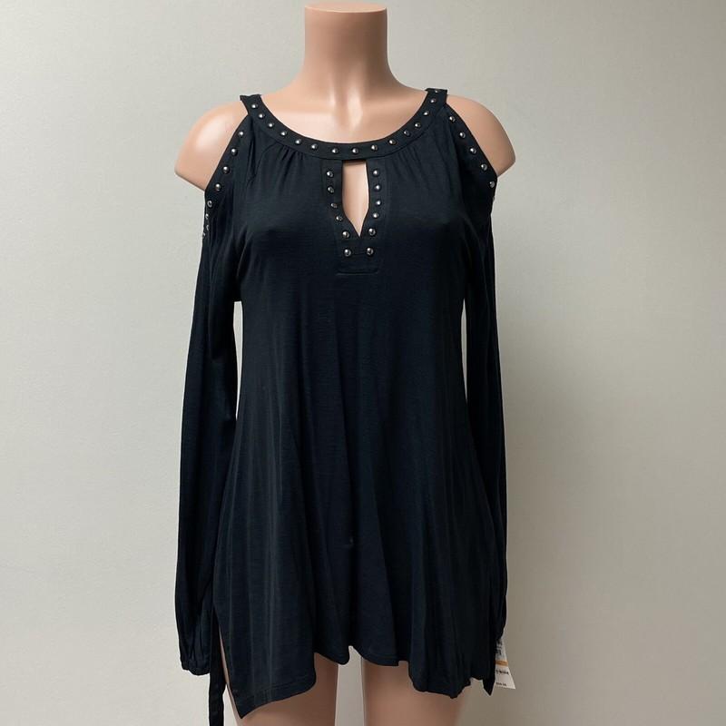 Inc Womens Black Long Sleeve Keyhole Handkerchief Evening Top Size S