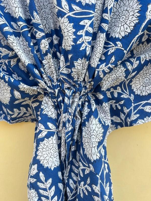 Indian Vintage 100% Cotton Long Beach Maxi Kaftan Dress One Size Caftan Kimono