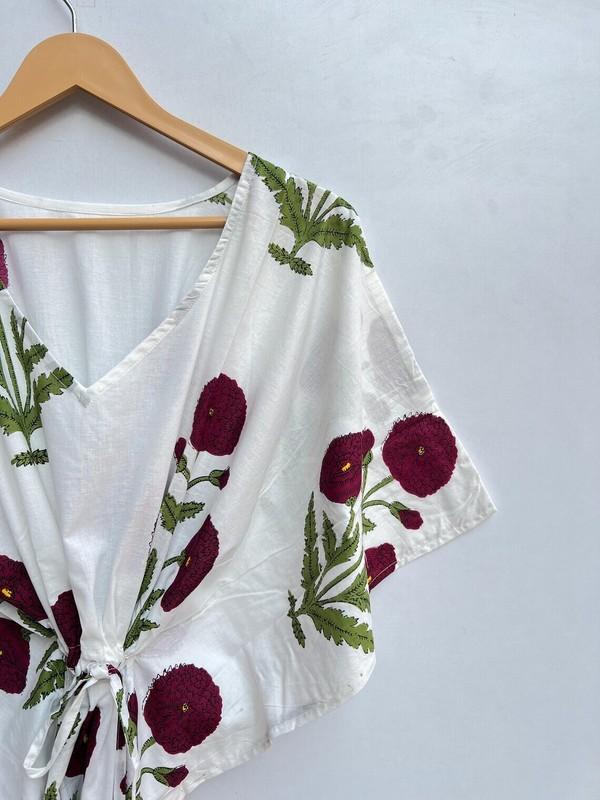 Indian Vintage 100% Cotton Long Beach Maxi Kaftan Dress One Size Caftan Kimono