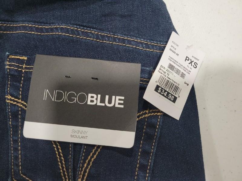 Indigo Blue Women's Maternity Skinny Blue Jeans XS Stretch Over Belly New W Tags