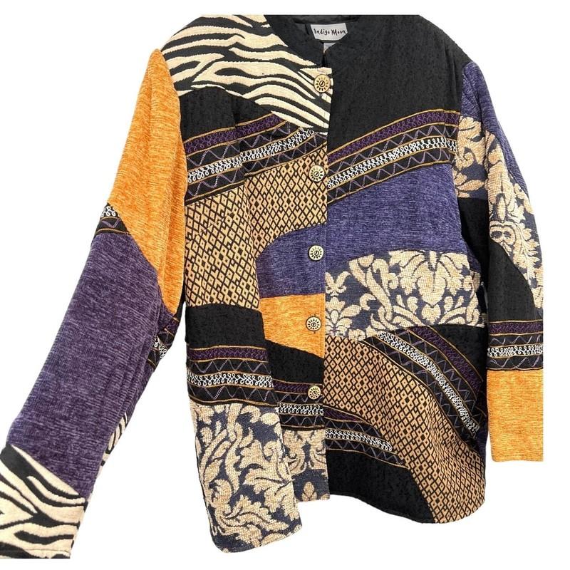 Indigo Moon Jacket Womens Size 1X Multicolor Animal Print Patchwork Boho NWT