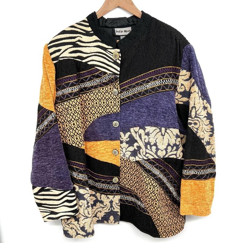 Indigo Moon Jacket Womens Size 1X Multicolor Animal Print Patchwork Boho NWT