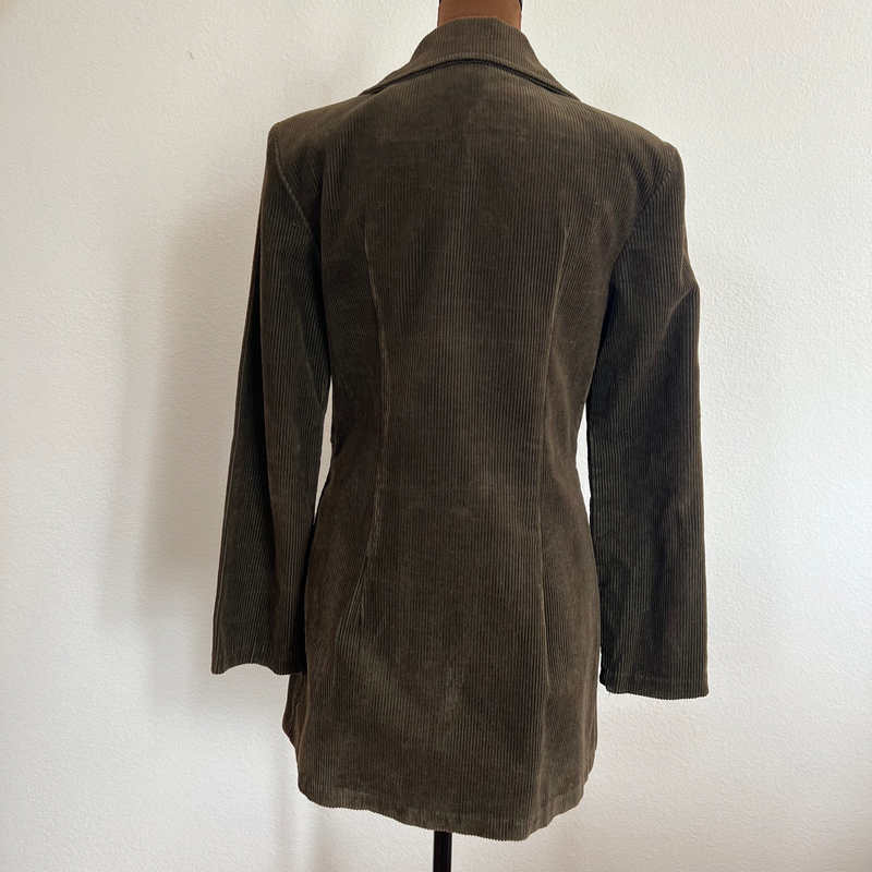 Innocent Women's Size S Olive Green Long Sleeves Corduroy Button-Front Jacket