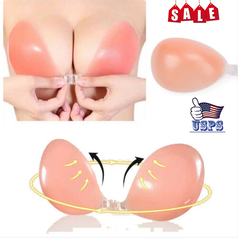 Invisible Bras Strapless Silicone Stick Push Up Bust Adhesive NuBra Stickers USA