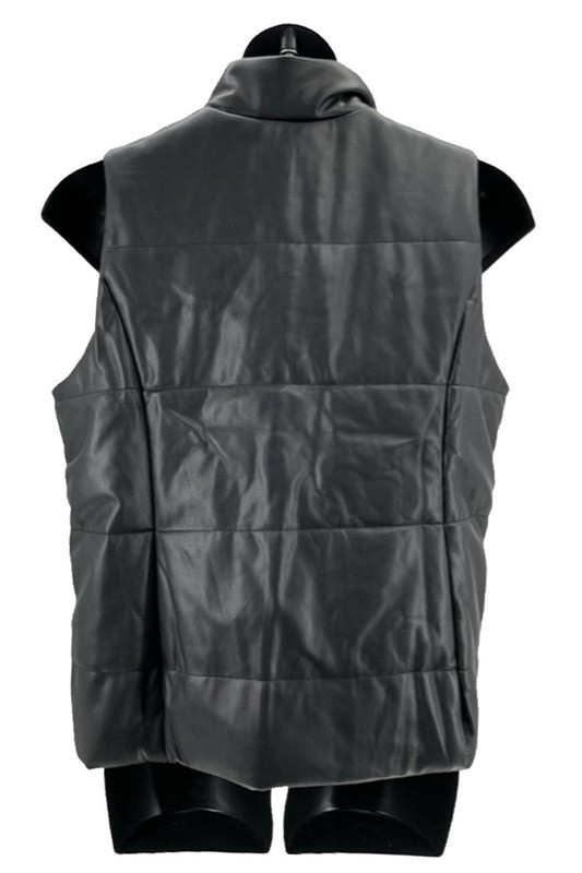 Isaac Mizrahi Live Faux Leather Vest Black