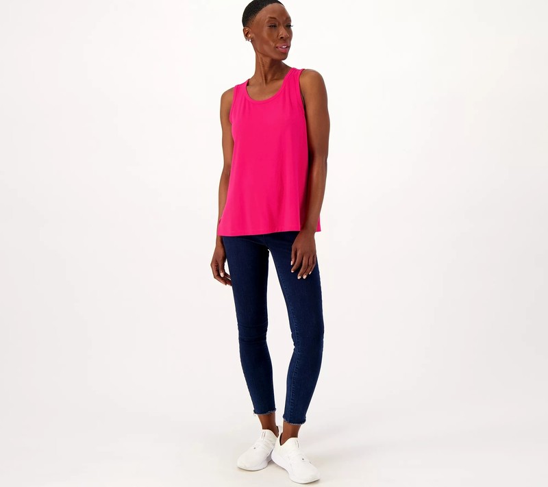 Isaac Mizrahi Live Soho Tank Top Crimson Pink S New