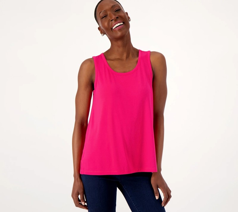 Isaac Mizrahi Live Soho Tank Top Crimson Pink S New