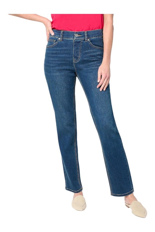 Isaac Mizrahi Live Women's Indigo Denim StraightLeg Ankle Jeans Aged