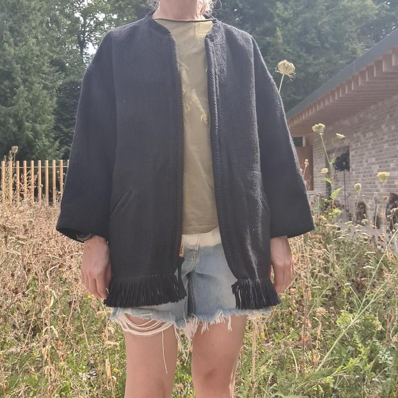 Isabel Marant "Leni" Black Wool Jacket SS 2012 Boho Designer Fashion Sample