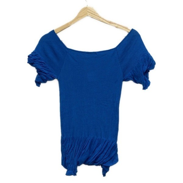 Issey Miyake Blue Pleated Knit Sweater Women Size 2 Japan