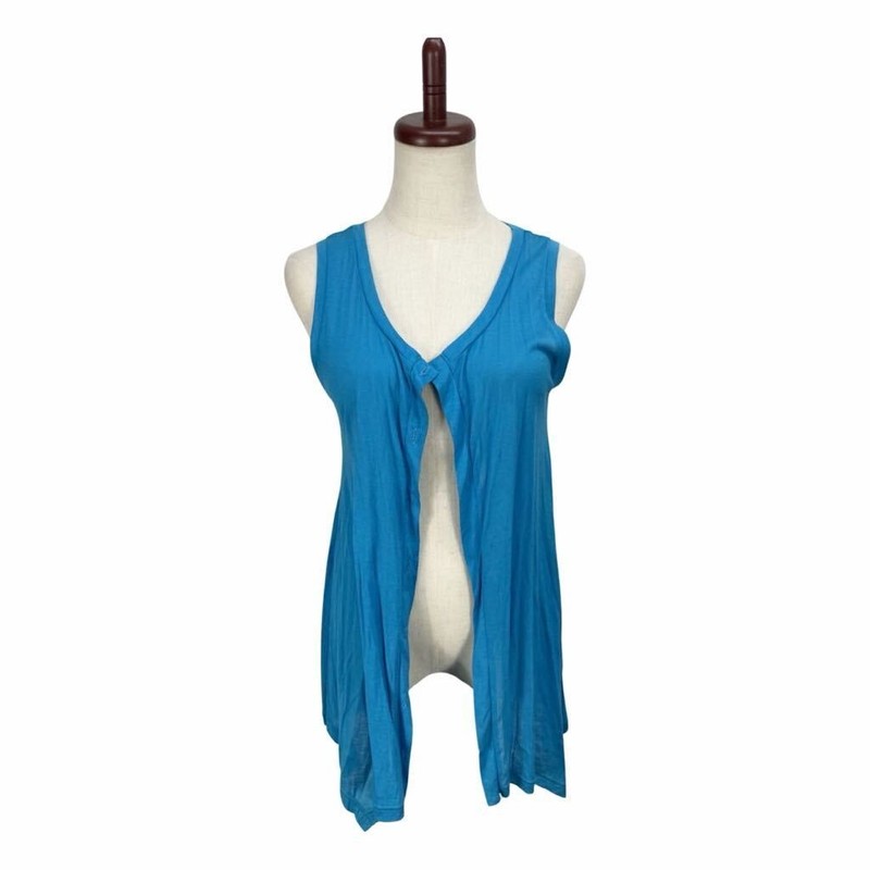 Issey Miyake Me Light Blue Sleeveless Jacket Top Used Japan