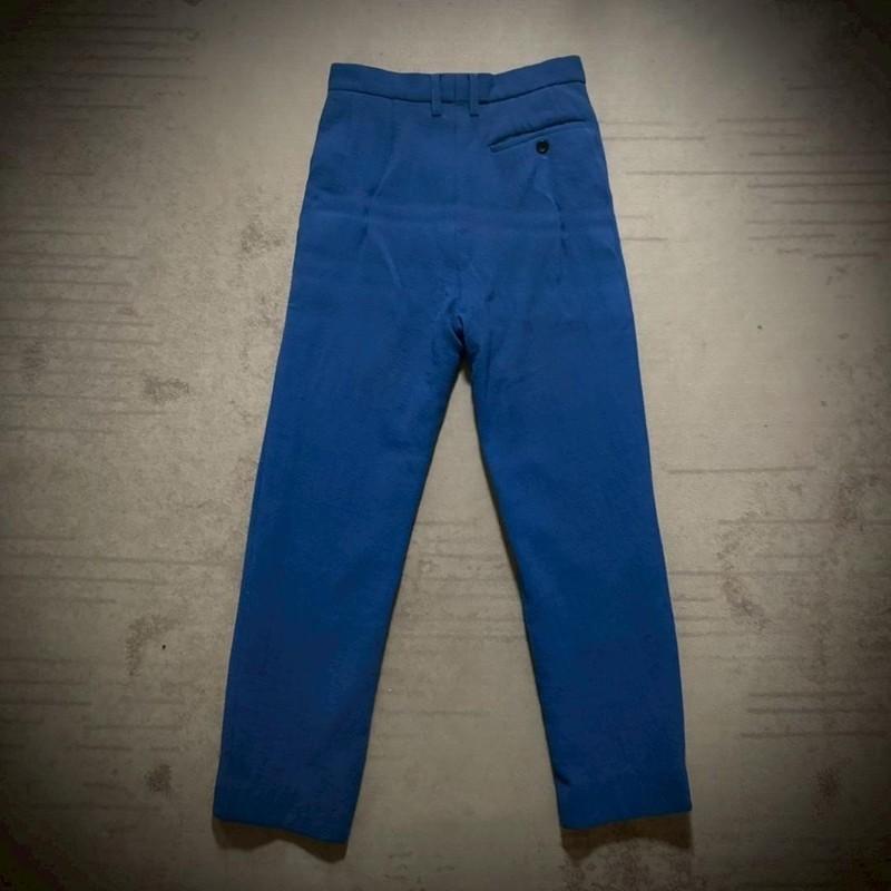 Issey Miyake Men's Blue Wool Seersucker Style Slacks Japan