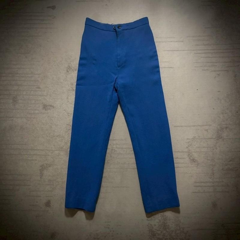 Issey Miyake Men's Blue Wool Seersucker Style Slacks Japan
