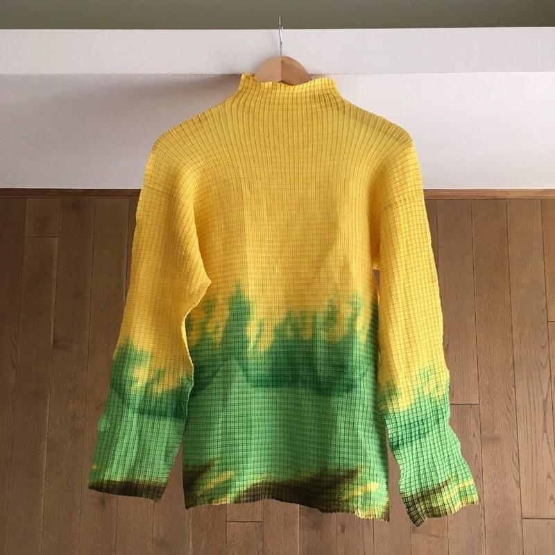 Issey Miyake Pleated Top 2 Cotton Polyester Japan