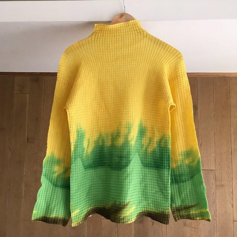 Issey Miyake Pleated Top 2 Cotton Polyester Japan