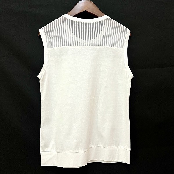 Issey Miyake Stripe Sleeveless Top White Used Japan