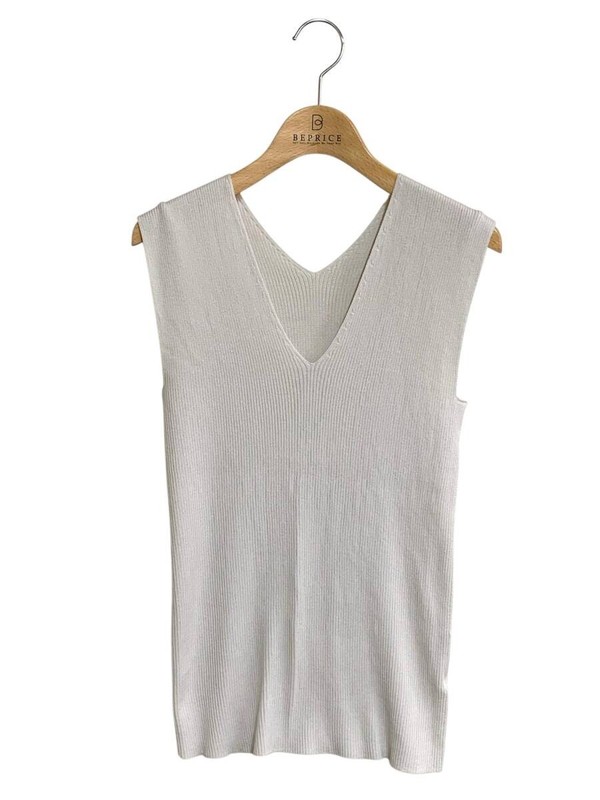 Issey Miyake Tops V-Neck Sleeveless Gray Used Japan