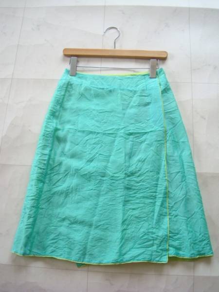 Issey Miyake Wrinkle Skirt Blue Green Used Japan
