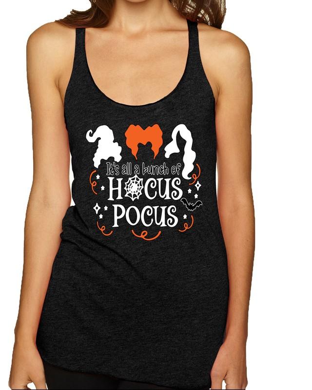 Its All a Bunch of Hocus Pocus Halloween Tri-Blend Racerback Tank Top