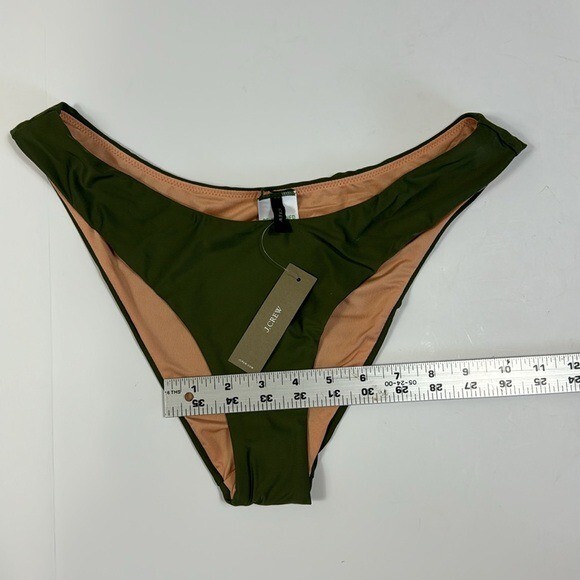 J. Crew Bikini Bottom Women's M Green Curved Waist Cheeky New BC125 7833