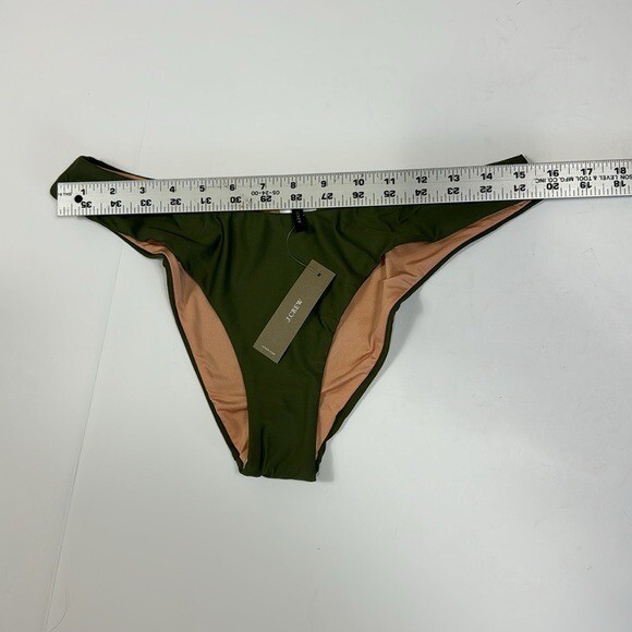 J. Crew Bikini Bottom Women's M Green Curved Waist Cheeky New BC125 7833