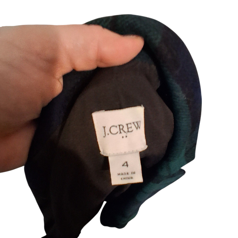 J Crew Factory Schoolboy Blazer Wmns 4 Black Watch Plaid Wool Blend