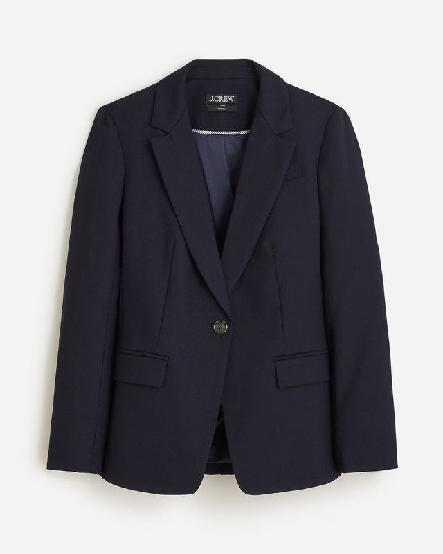 J CREW Helena Blazer Wool-blend Flannel BLACK JACKET TALL WOMENS SIZE 10T 10 NEW