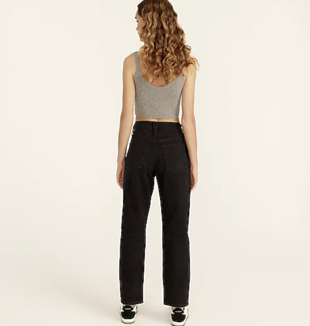 J. Crew NWT Women's Tall Slouchy Boyfriend Jean In Washed Black - Size 28 Tall