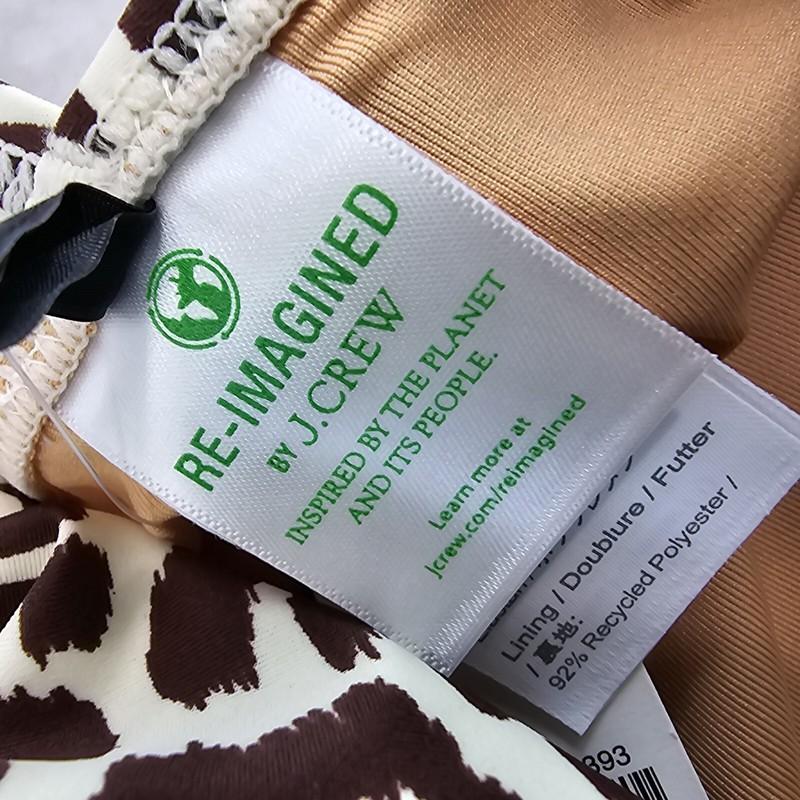 J.Crew One Shoulder Ruched One Piece Swimsuit Women's Size 2 Leopard Brown BF245