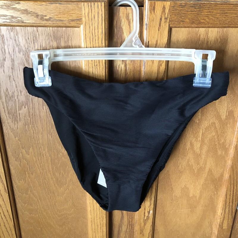 J.Crew Ribbed High Rise Swim Bikini Bottom Black Women's Medium BE808