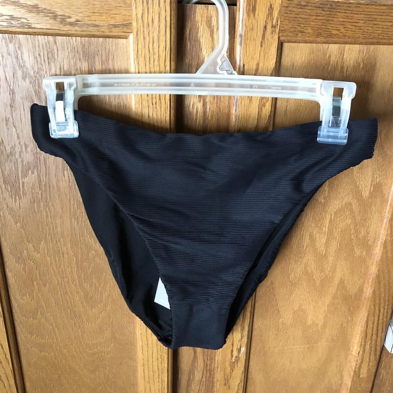 J.Crew Ribbed High Rise Swim Bikini Bottom Black Women's Medium BE808