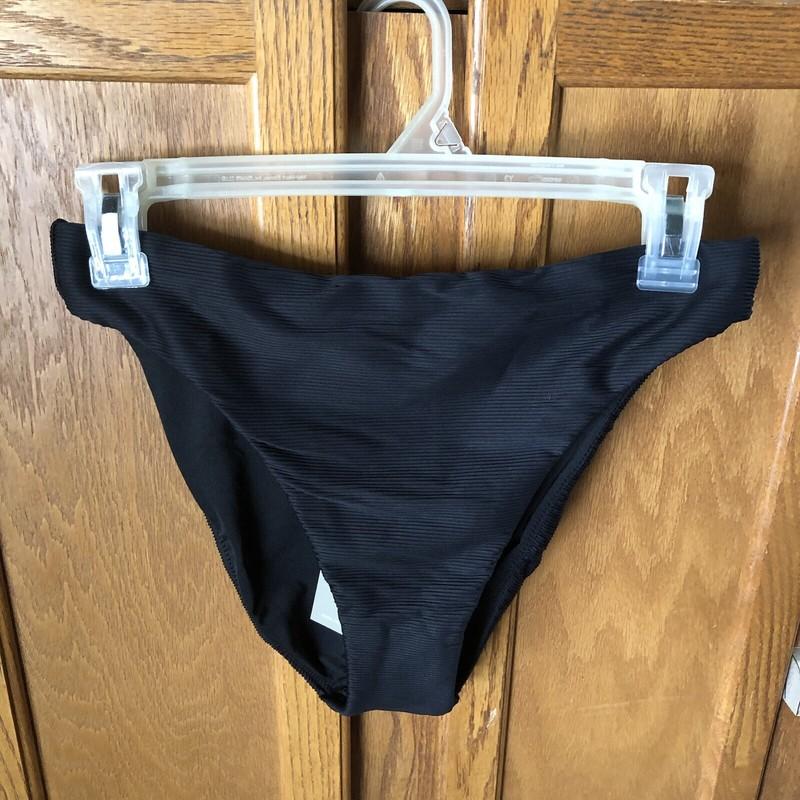 J.Crew Ribbed High Rise Swim Bikini Bottom Black Women's Medium BE808