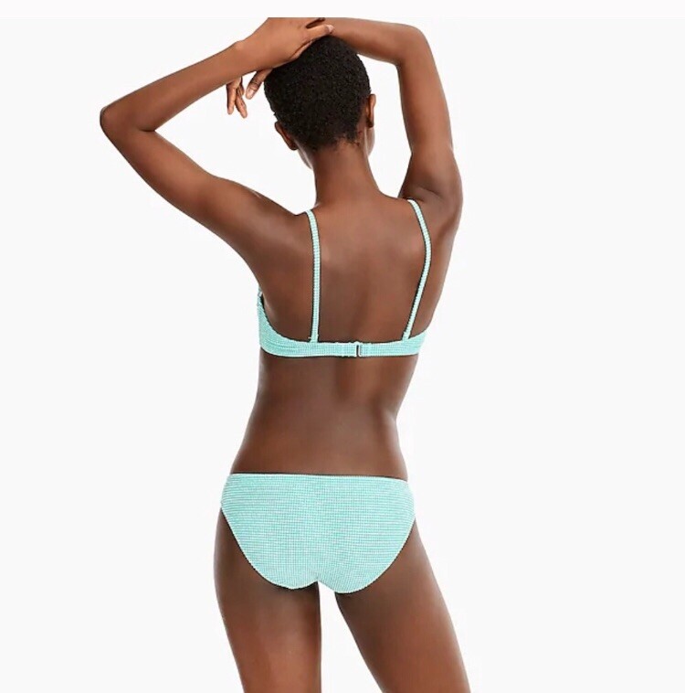 J. Crew Underwire Bikini Top & Surf Hipster Bottom In Tiny Gingham -34A/ X Small