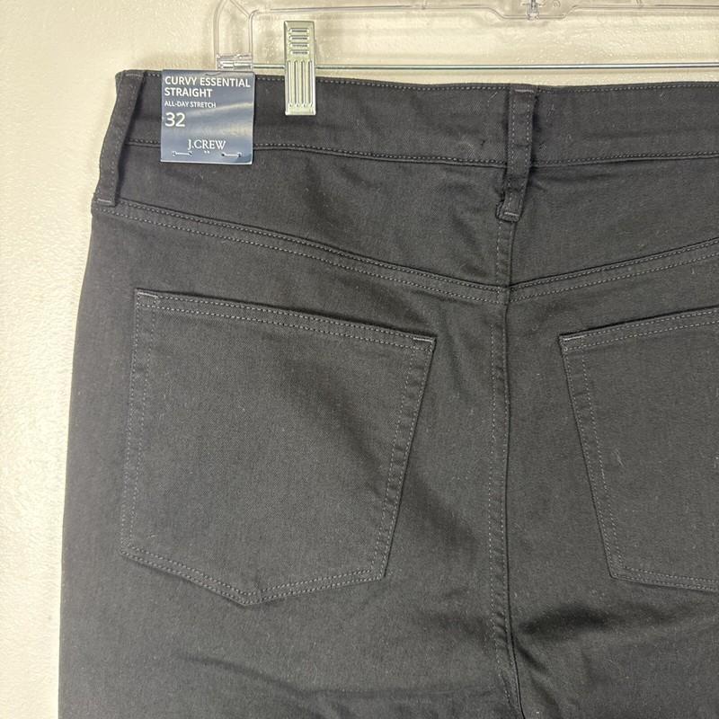 J.Crew Women's 32 Curvy Essential Straight Jeans Black NWT All Day Stretch