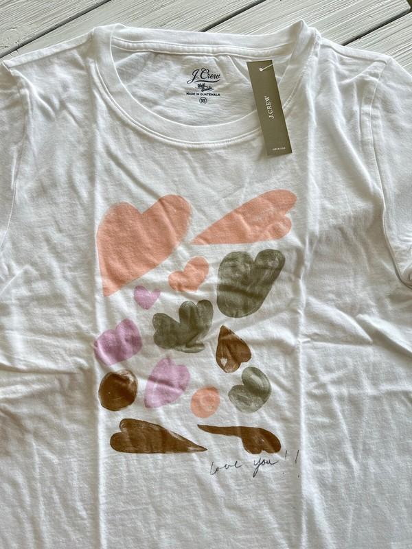J. Crew Women's "Abstract Heart" Graphic T Shirt