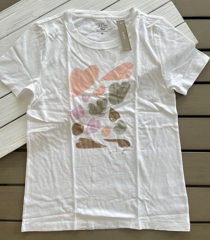 J. Crew Women's "Abstract Heart" Graphic T Shirt