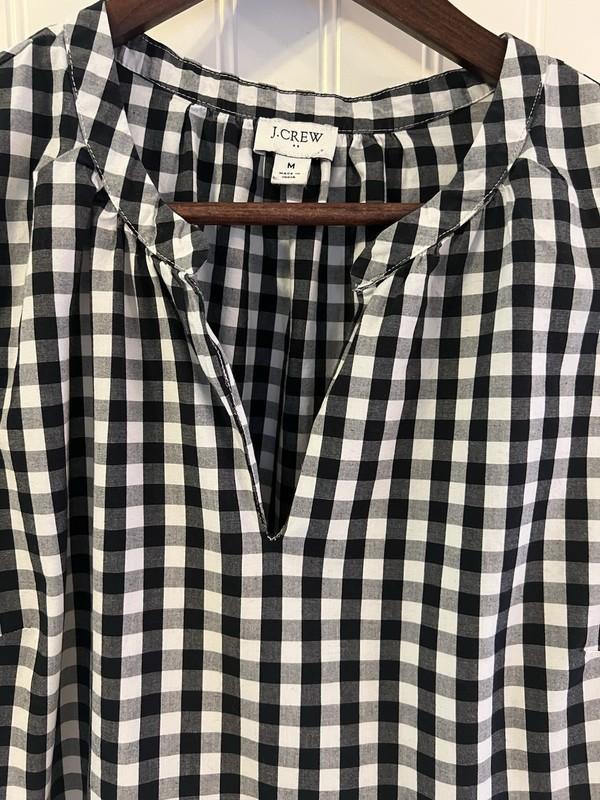 J Crew Women’s Black/White Check Ruffled Dress Size M Party Work Going Out